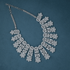 CZ White Rhodium Heavy Necklace Set