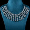 CZ White Rhodium Heavy Necklace Set