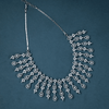 CZ White Rhodium Heavy Necklace Set