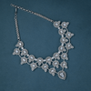 CZ White Rhodium Heavy Necklace Set