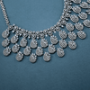 CZ White Rhodium Heavy Necklace Set