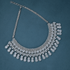 CZ White Rhodium Heavy Necklace Set