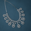 CZ White Rhodium Heavy Necklace Set