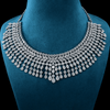 CZ White Rhodium Heavy Necklace Set