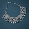 CZ White Rhodium Heavy Necklace Set