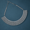 CZ White Rhodium Heavy Necklace Set