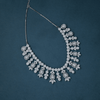 CZ White Rhodium Heavy Necklace Set