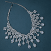 CZ White Rhodium Heavy Necklace Set