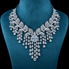 CZ White Rhodium Heavy Necklace Set