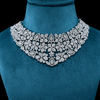 CZ White Rhodium Heavy Necklace Set