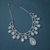 CZ White Rhodium Heavy Necklace Set