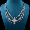 CZ White Rhodium Heavy Necklace Set