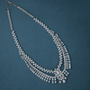 CZ White Rhodium Heavy Necklace Set