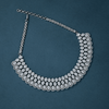 CZ White Rhodium Heavy Necklace Set