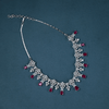 CZ White Rhodium Necklace Set