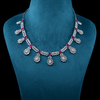 CZ White Rhodium Heavy Necklace Set