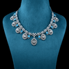 CZ White Rhodium Heavy Necklace Set