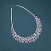 CZ White Rhodium Heavy Necklace Set