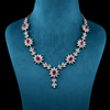 CZ White Rhodium Necklace Set