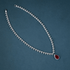 CZ White Rhodium Heavy Necklace Set