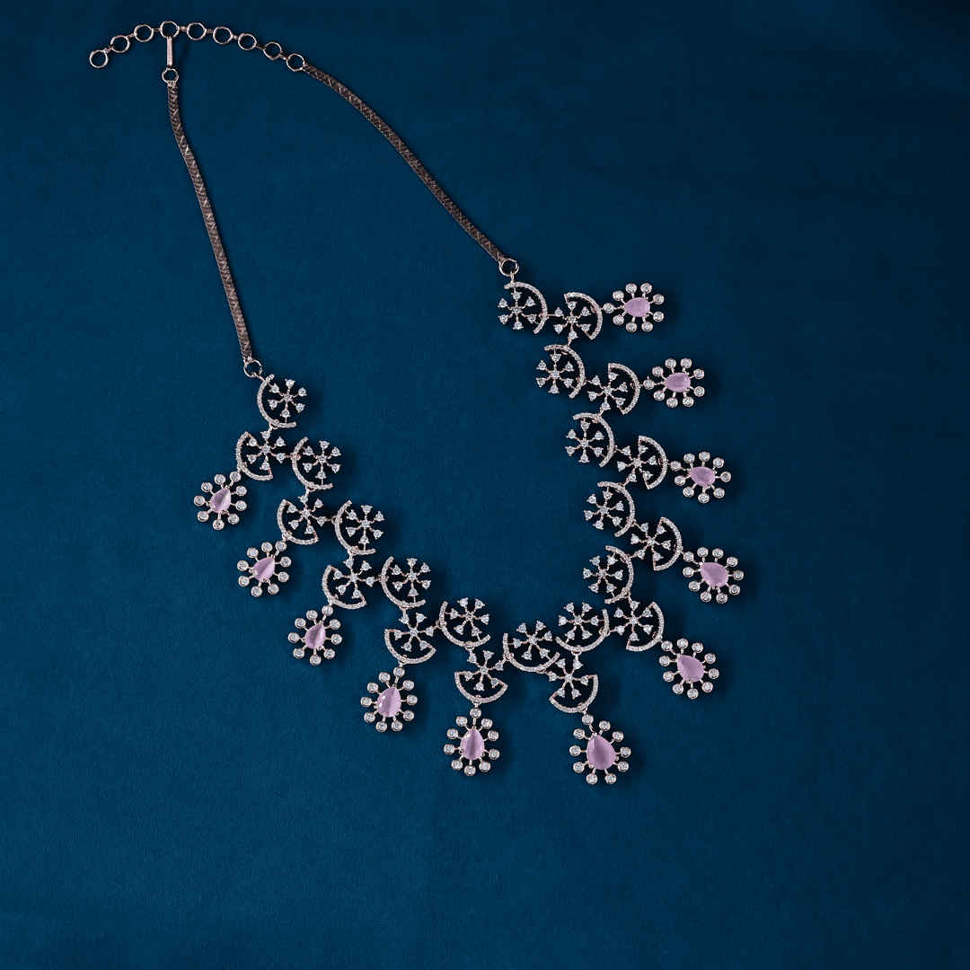 CZ Rose Gold Heavy Necklace Set