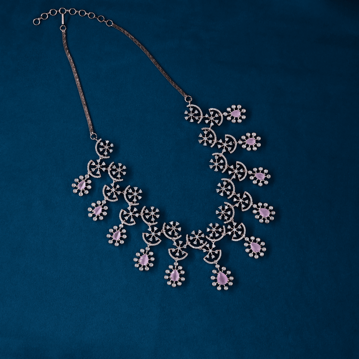 CZ Rose Gold Heavy Necklace Set