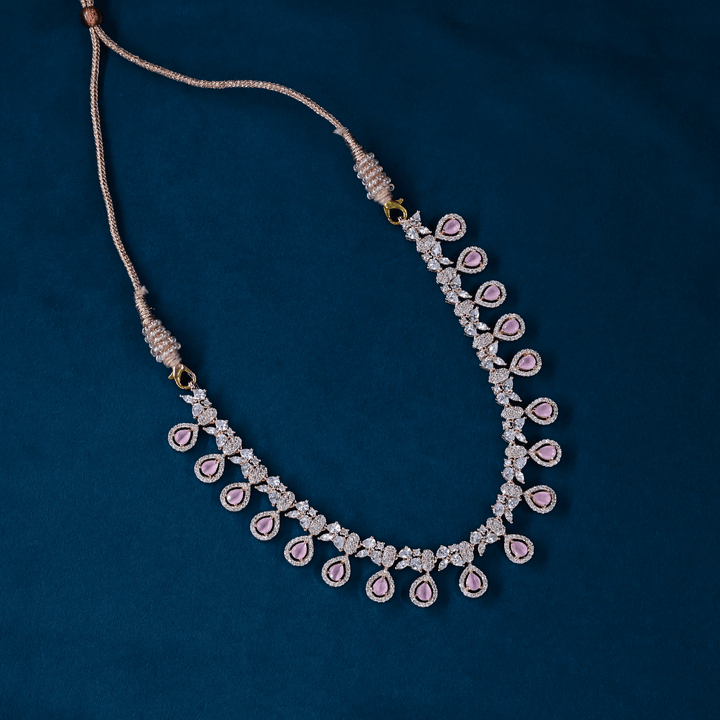 CZ Rose Gold Short Necklace Set