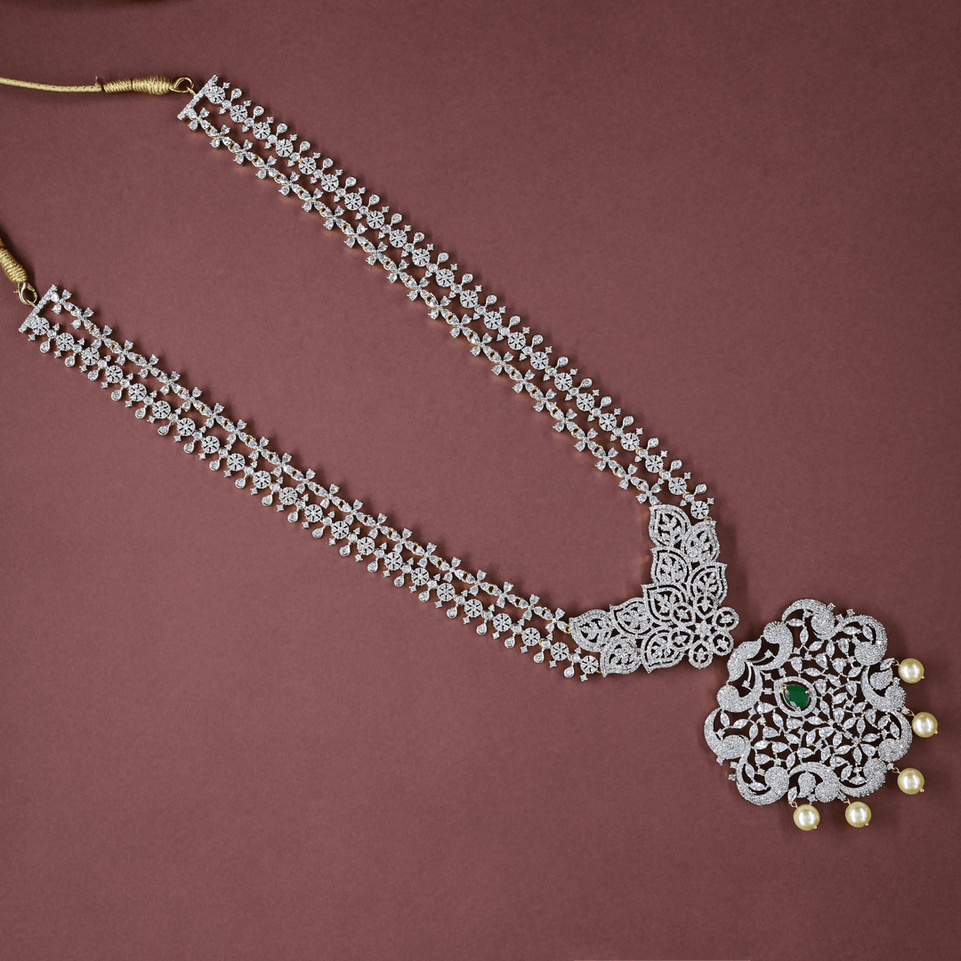 CZ Long Necklace Set