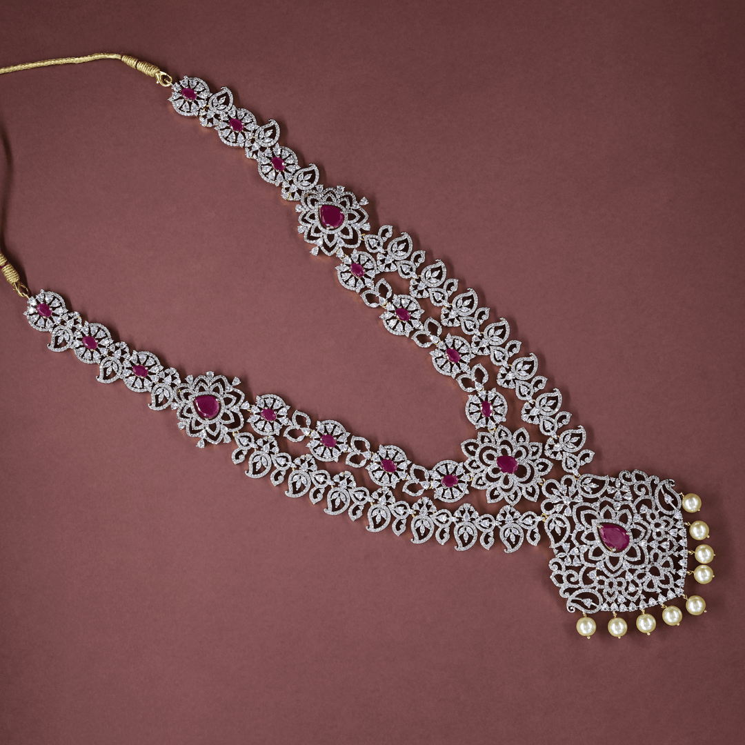 CZ Long Necklace Set