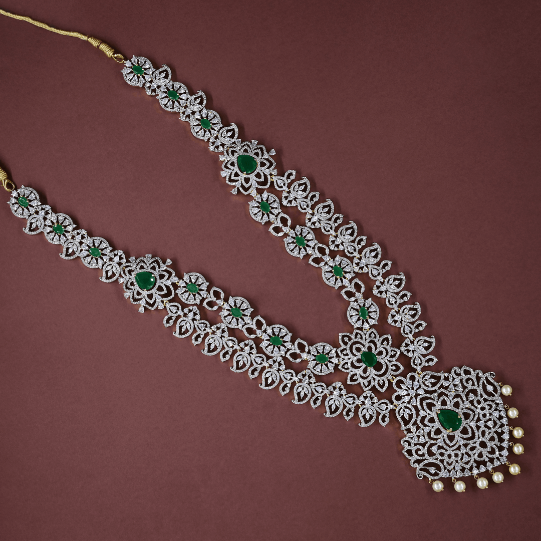 CZ Long Necklace Set