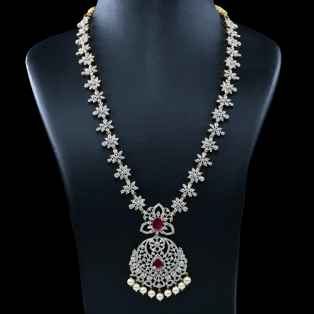 CZ Long Necklace Set