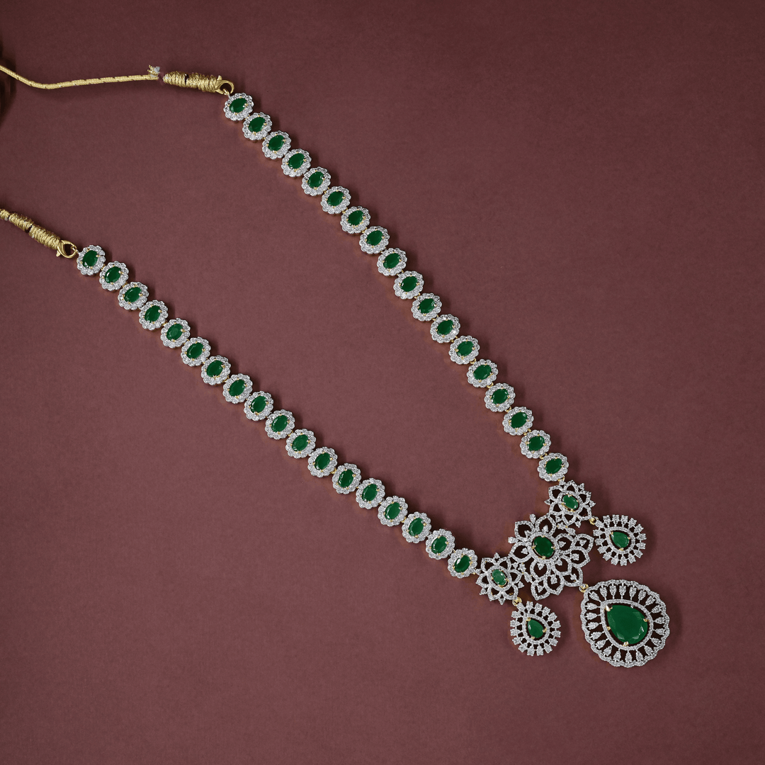 CZ Long Necklace Set