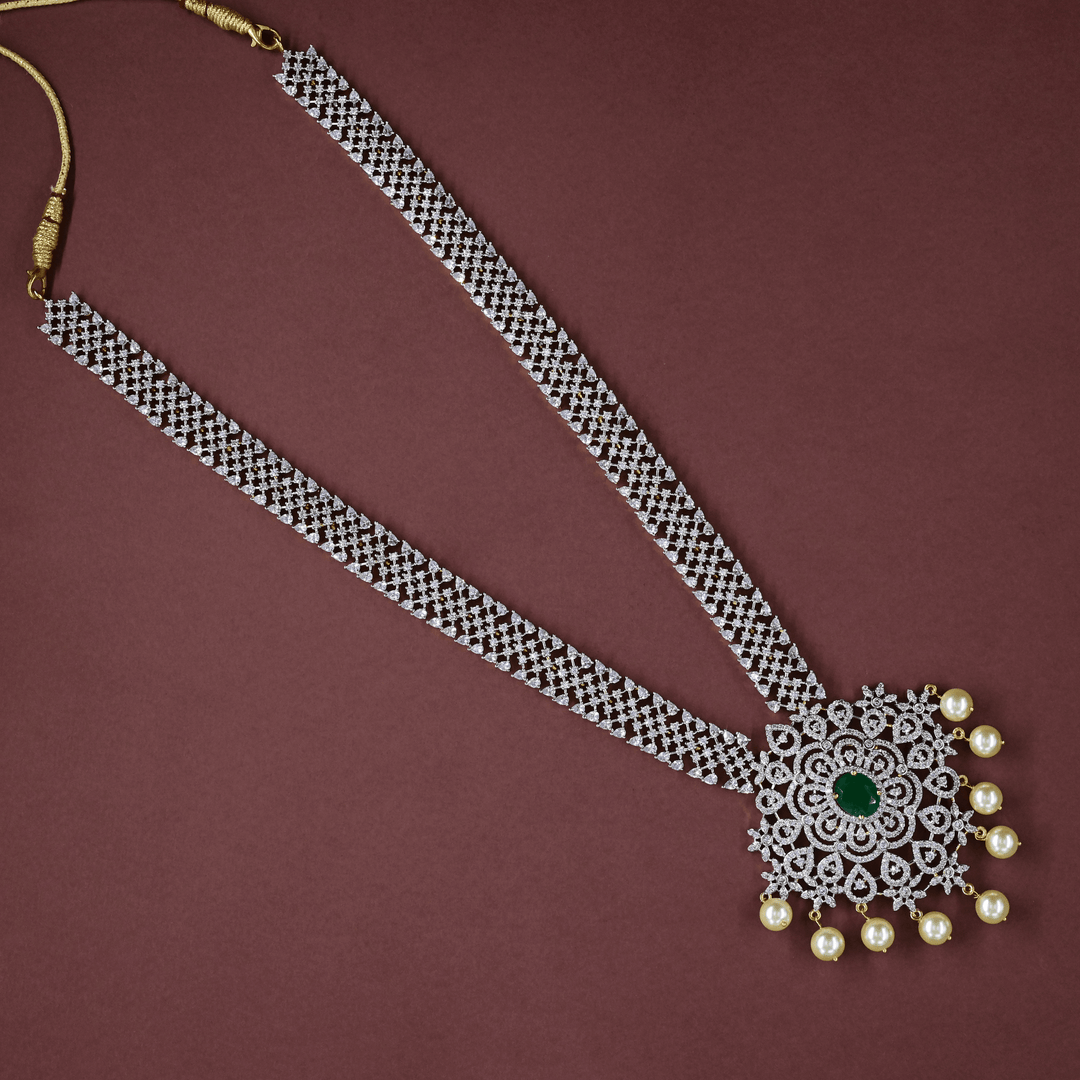 CZ Long Necklace Set