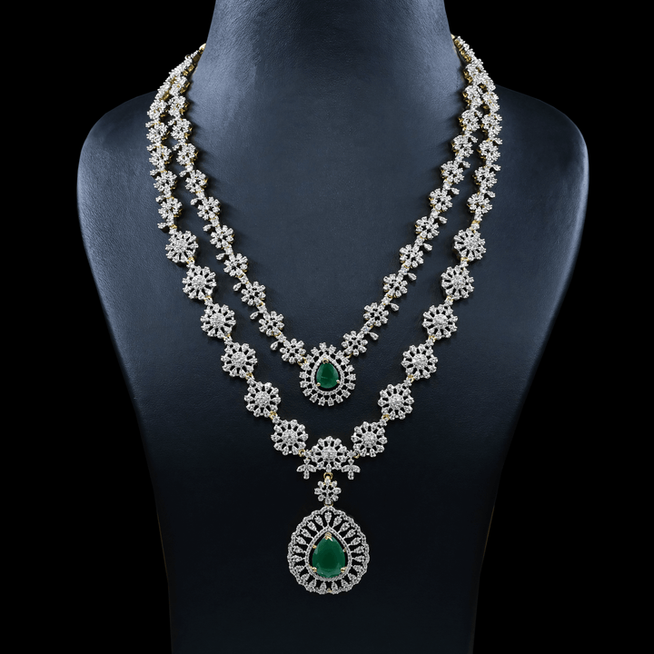 CZ Exclusive 2-Layered Long Necklace Set