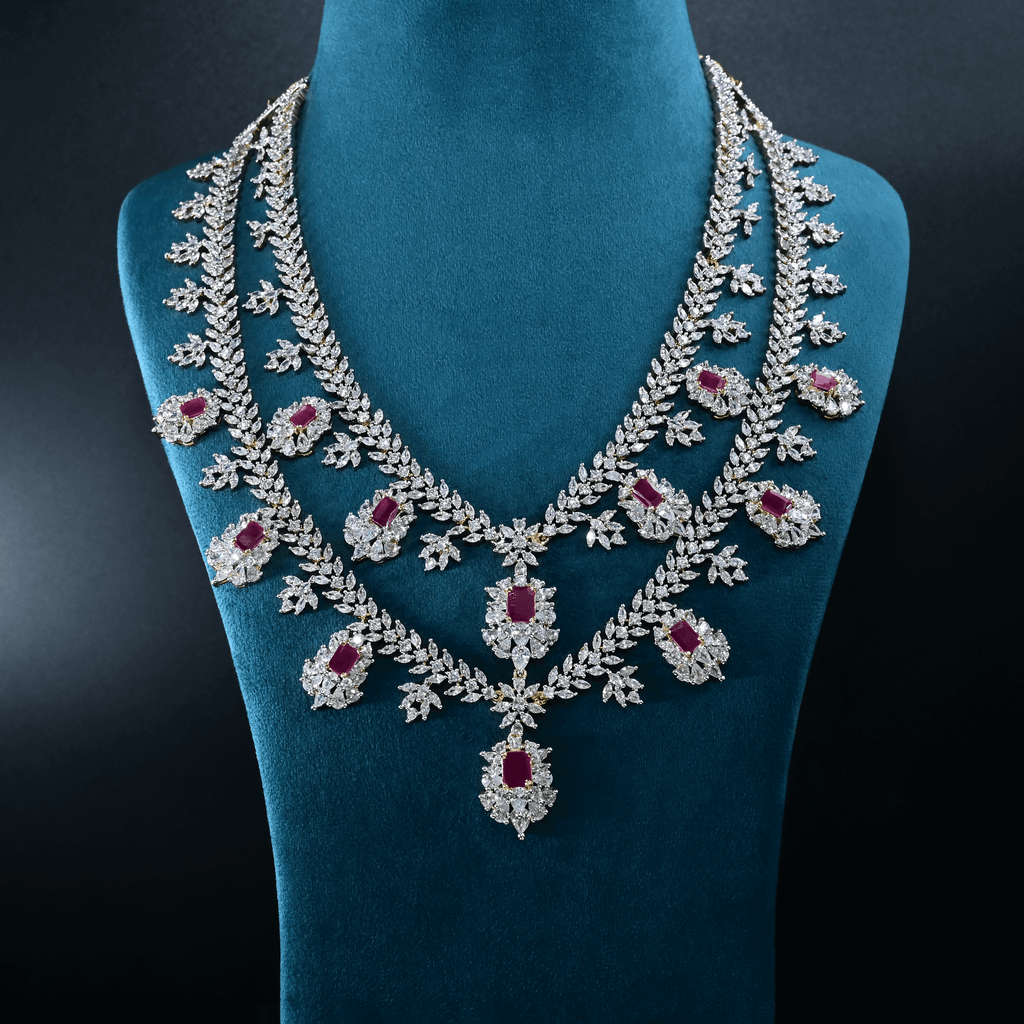 CZ Exclusive 2-Layered Long Necklace Set