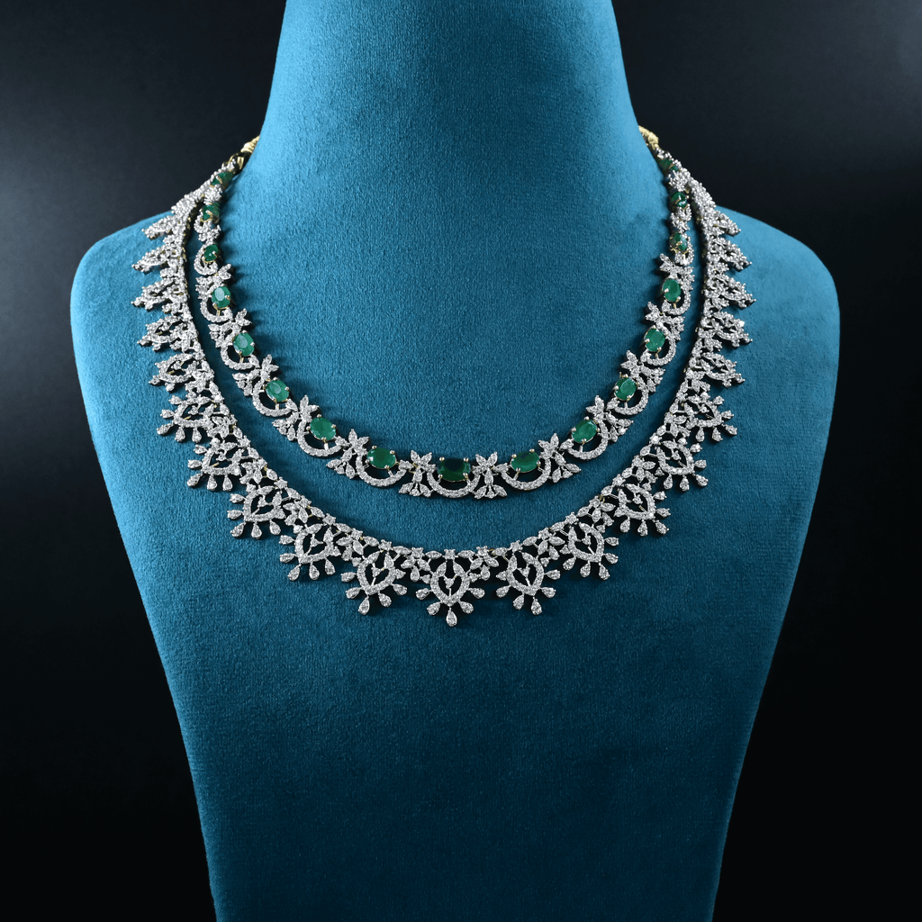 CZ Exclusive 2-Layered Long Necklace Set