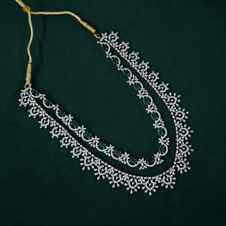 CZ Exclusive 2-Layered Long Necklace Set