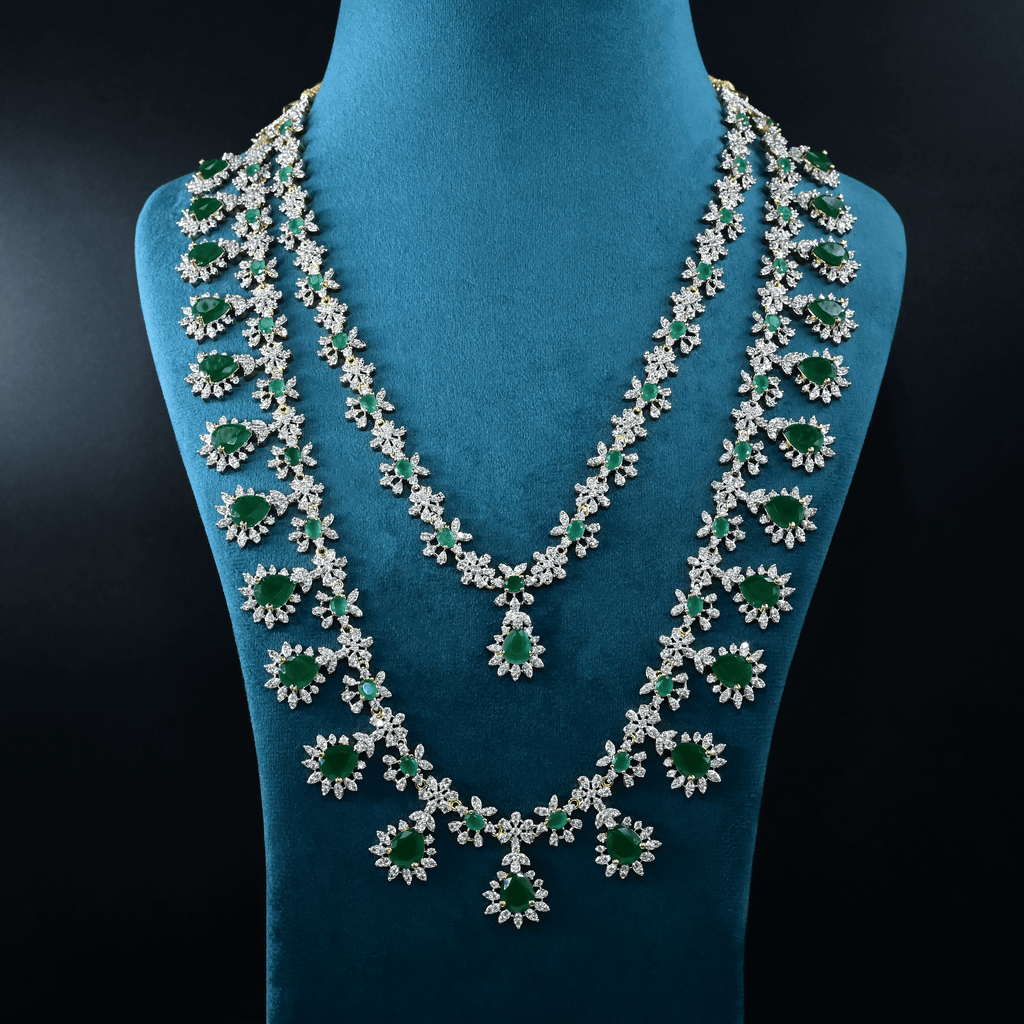 CZ Exclusive 2-Layered Long Necklace Set