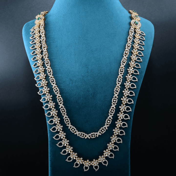 CZ Exclusive 2-Layered Long Necklace Set