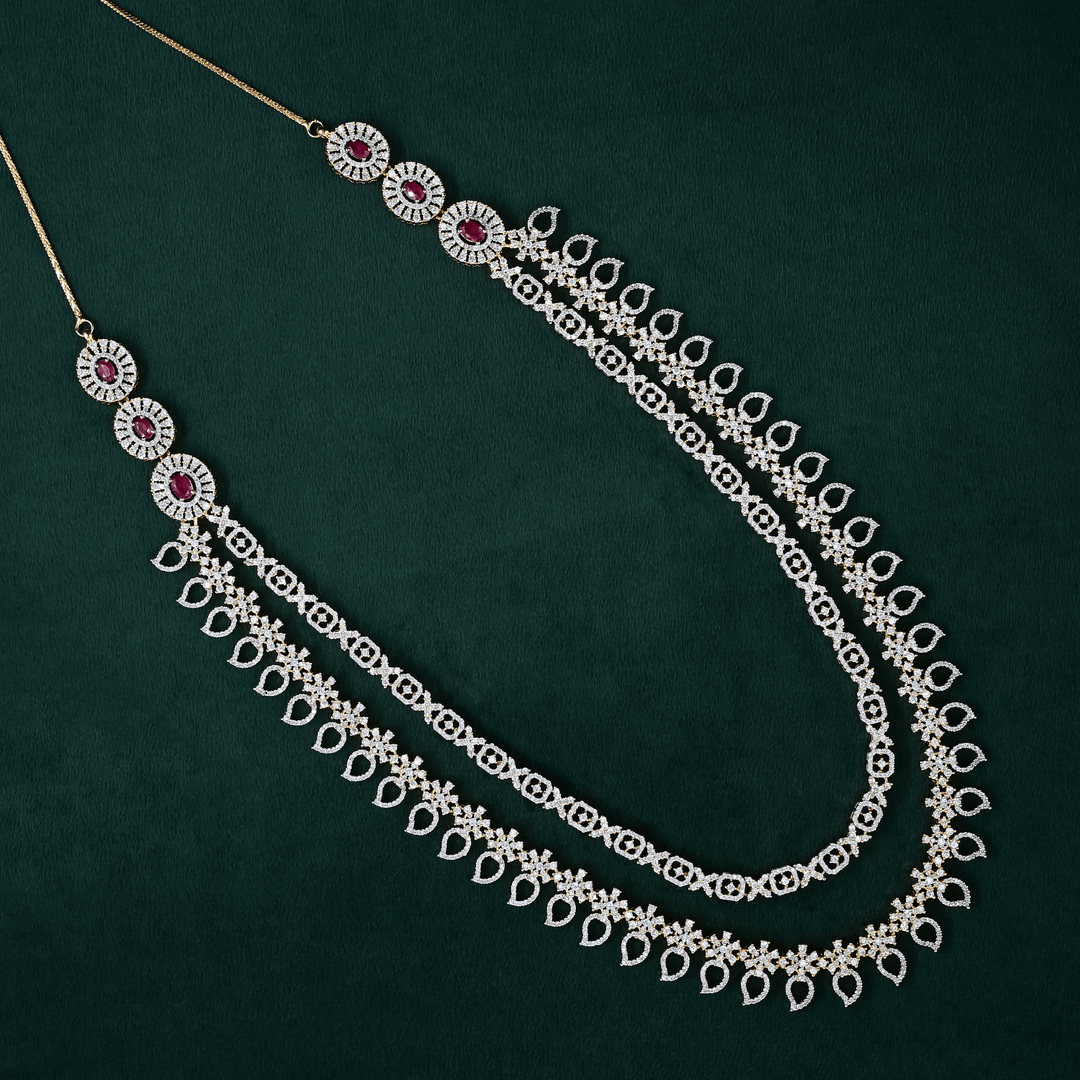 CZ Exclusive 2-Layered Long Necklace Set