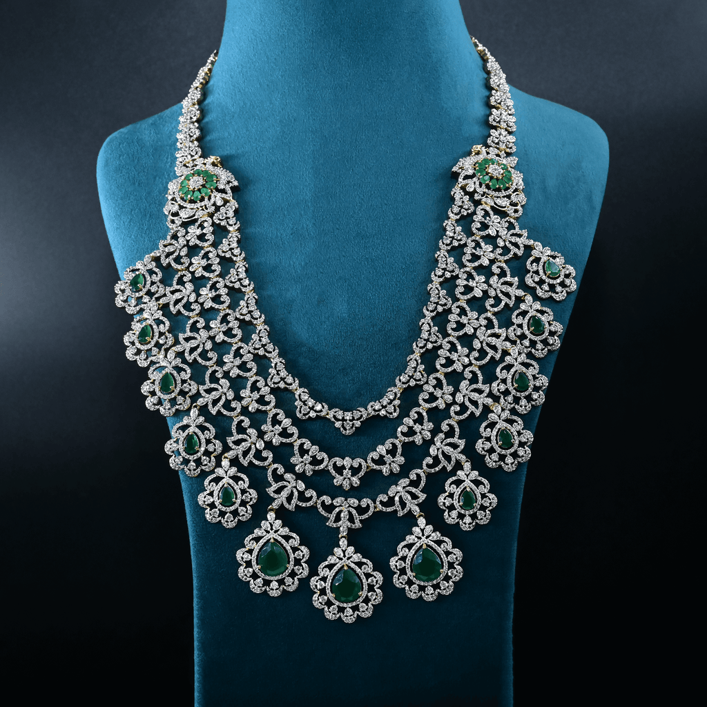 CZ Exclusive 3-Layered Long Necklace Set