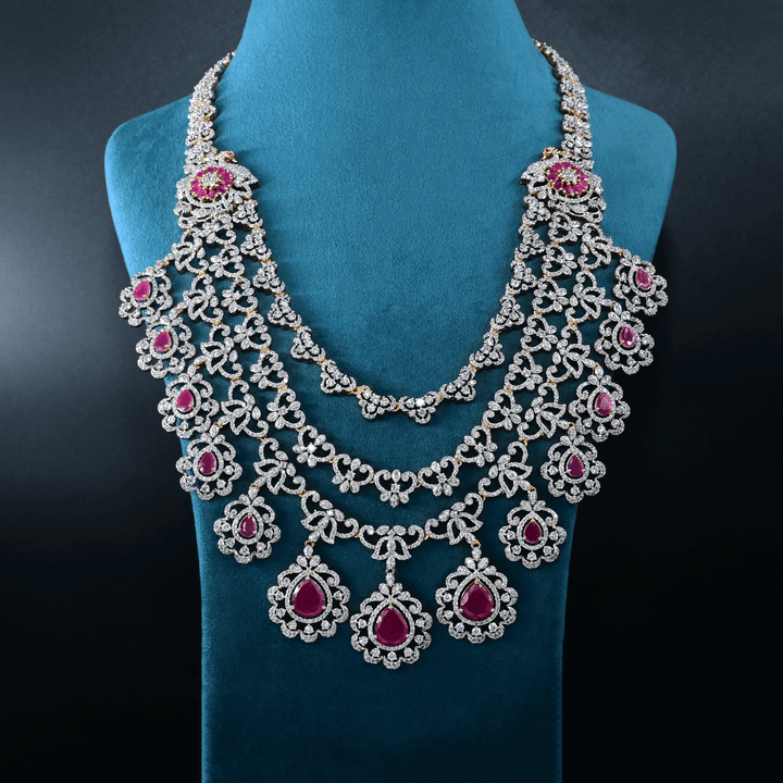 CZ Exclusive 3-Layered Long Necklace Set