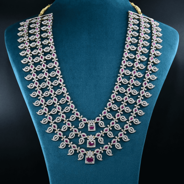 CZ Exclusive 3-Layered Long Necklace Set