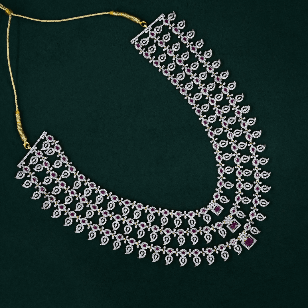 CZ Exclusive 3-Layered Long Necklace Set