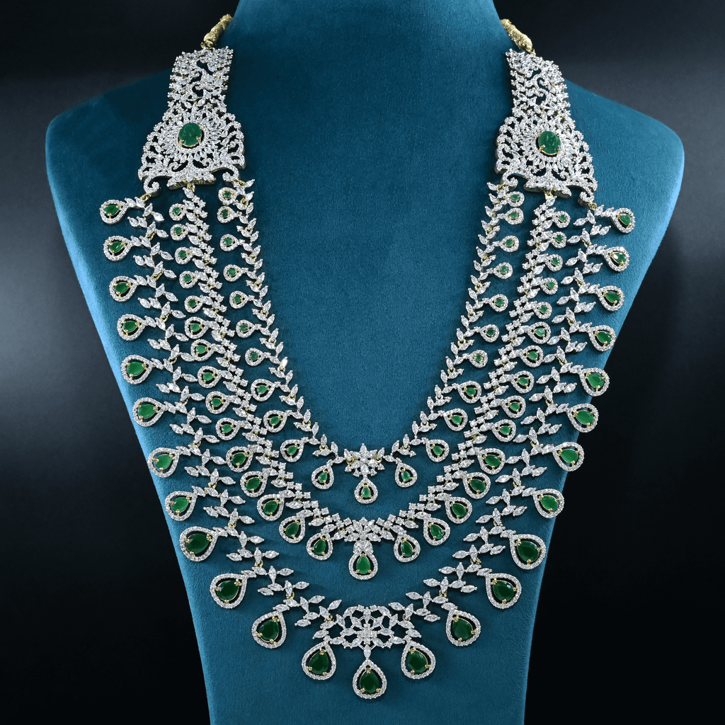 CZ Exclusive 3-Layered Long Necklace Set