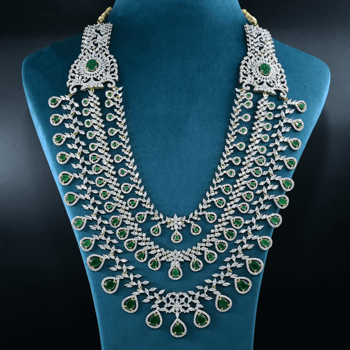 CZ Exclusive 3-Layered Long Necklace Set