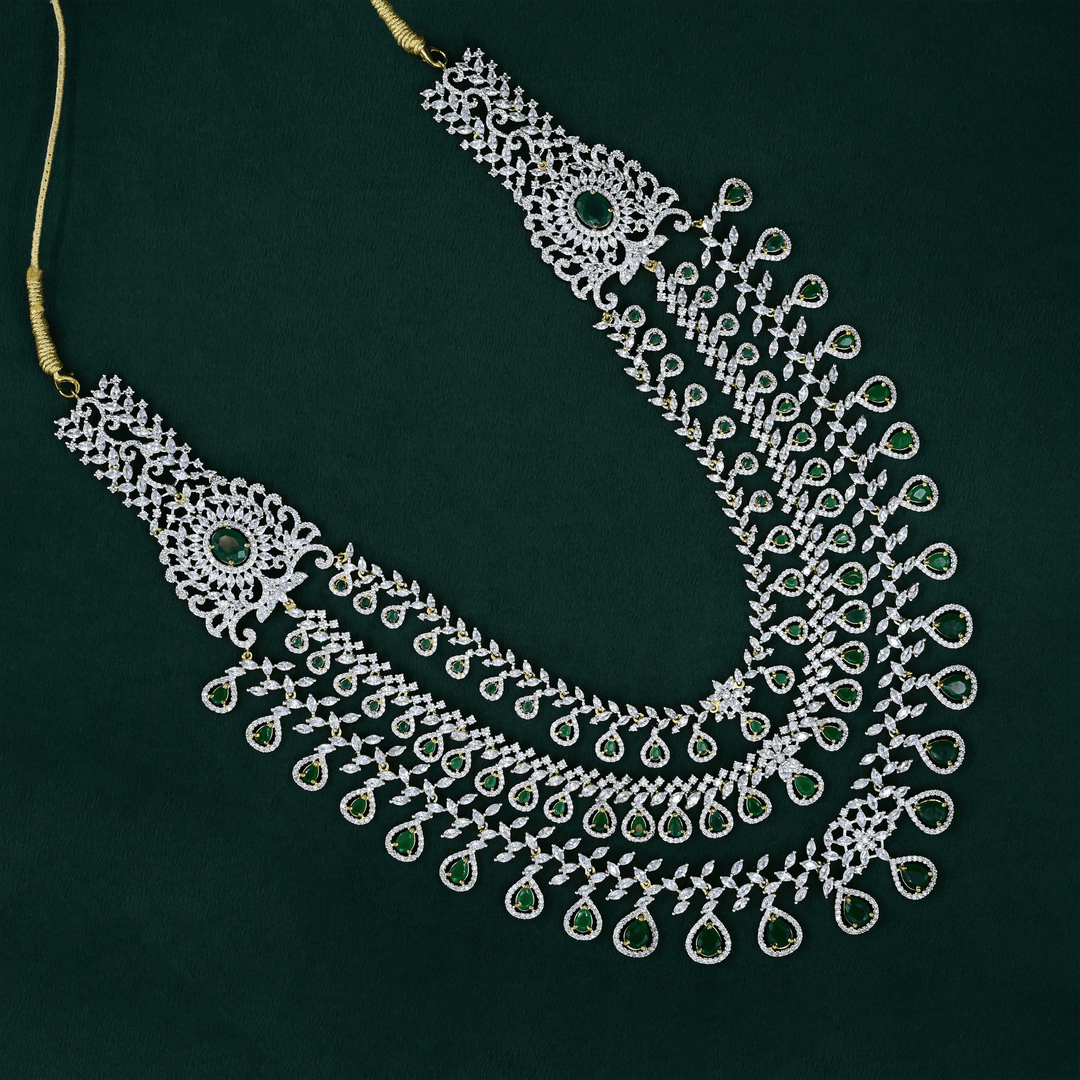 CZ Exclusive 3-Layered Long Necklace Set