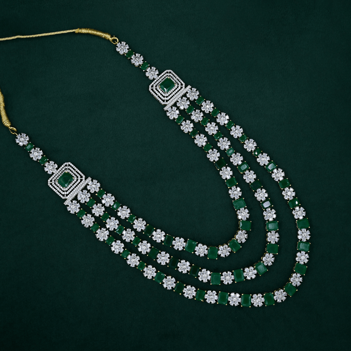 CZ Exclusive 3-Layered Long Necklace Set