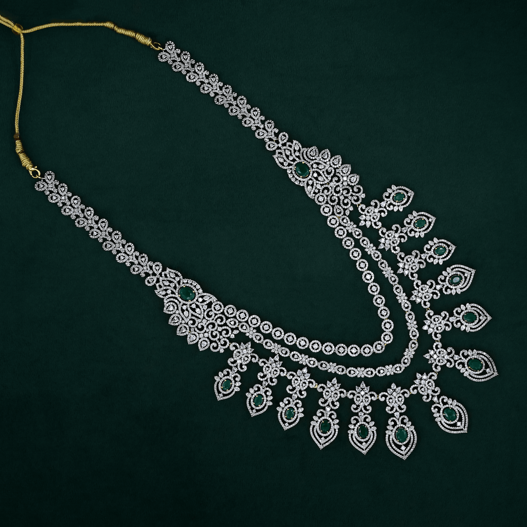 CZ Exclusive 3-Layered Long Necklace Set