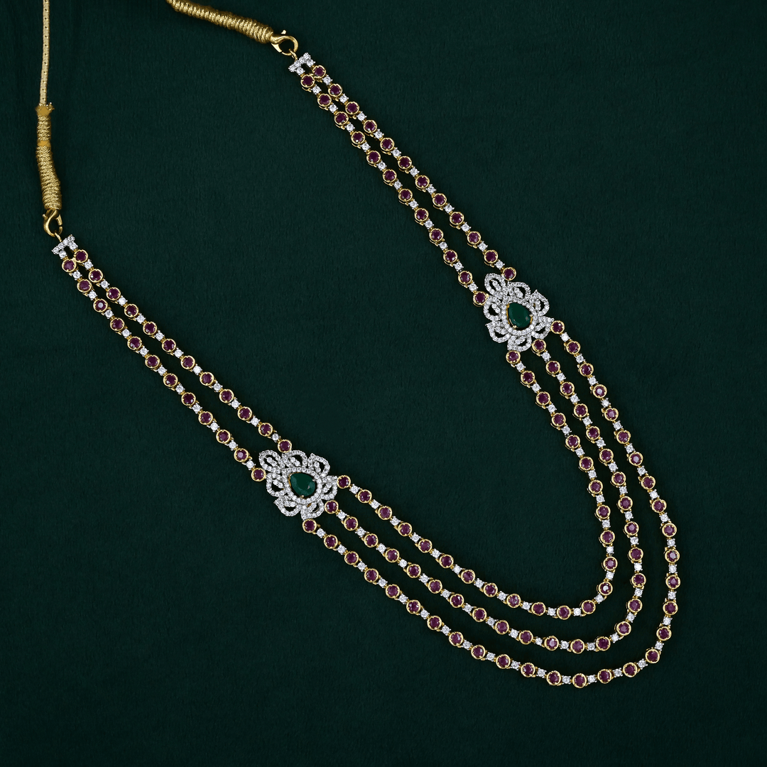 CZ Exclusive 2-Layered Long Necklace Set